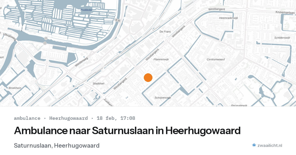 Ambulance naar Saturnuslaan in Heerhugowaard — 18 feb 2026