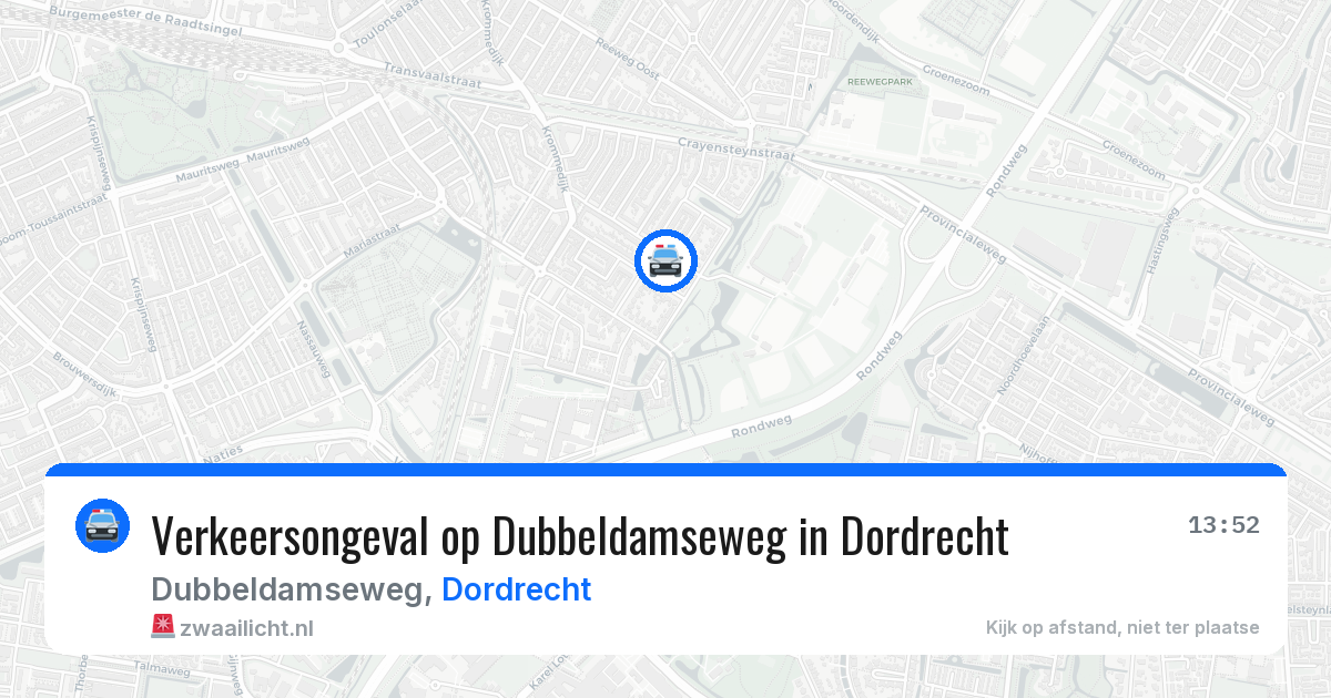 Verkeersongeval op Dubbeldamseweg in Dordrecht — 3 apr 2026