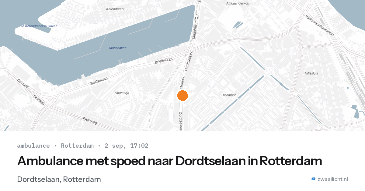 Ambulance met spoed naar Dordtselaan in Rotterdam — 2 sep 2026