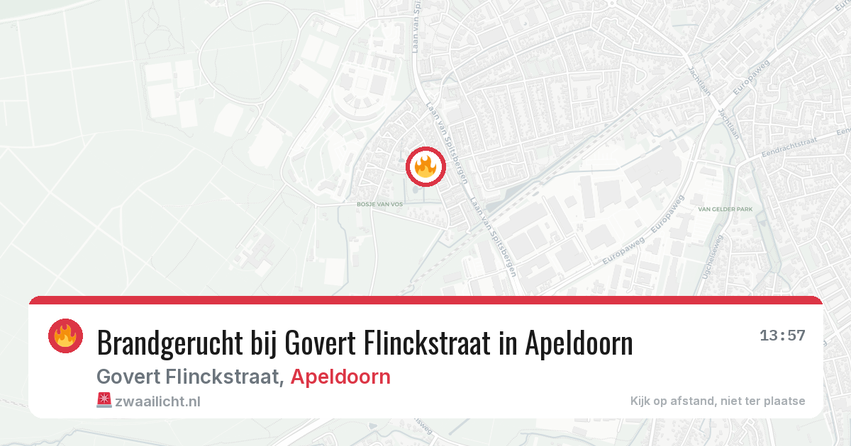 Brandgerucht bij Govert Flinckstraat in Apeldoorn — 2 jun 2026