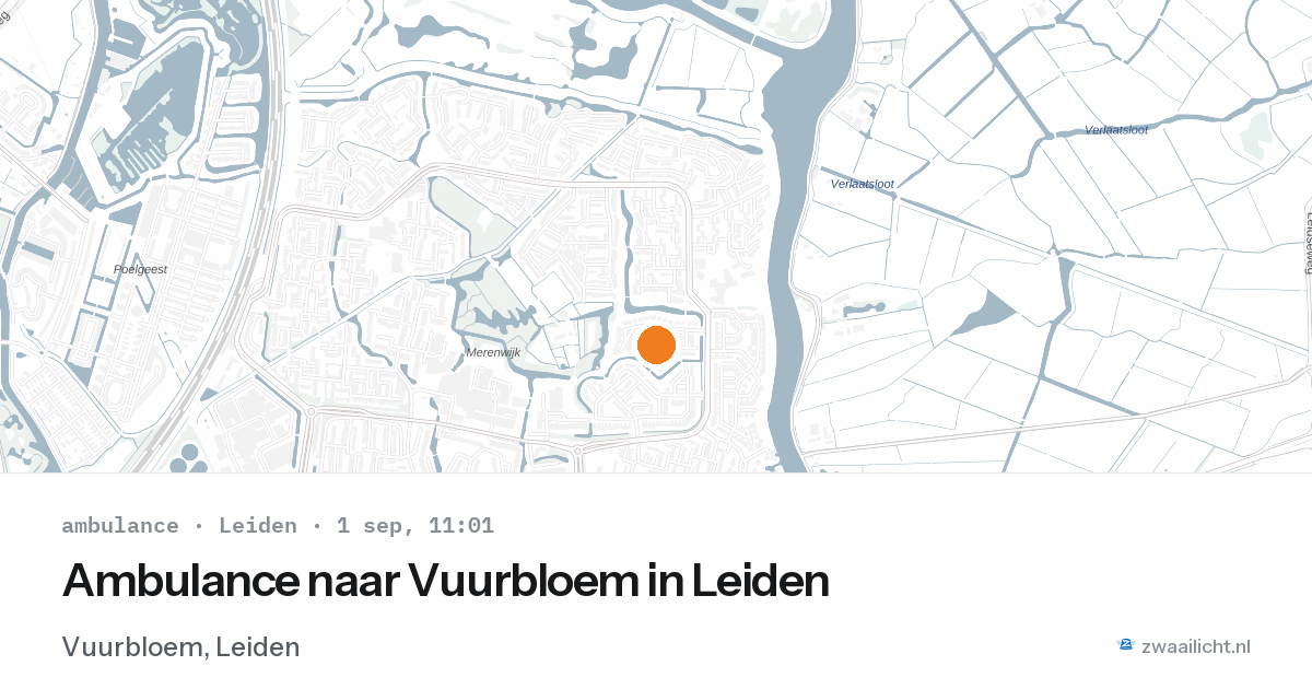 Ambulance naar Vuurbloem in Leiden — 1 sep 2026
