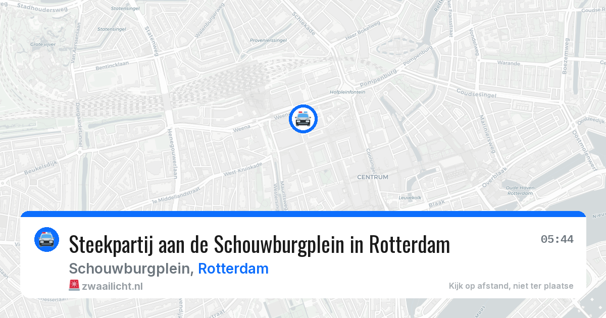 Steekpartij aan de Schouwburgplein in Rotterdam — 9 aug 2026