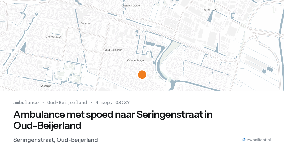 Ambulance met spoed naar Seringenstraat in Oud-Beijerland — 4 sep 2026