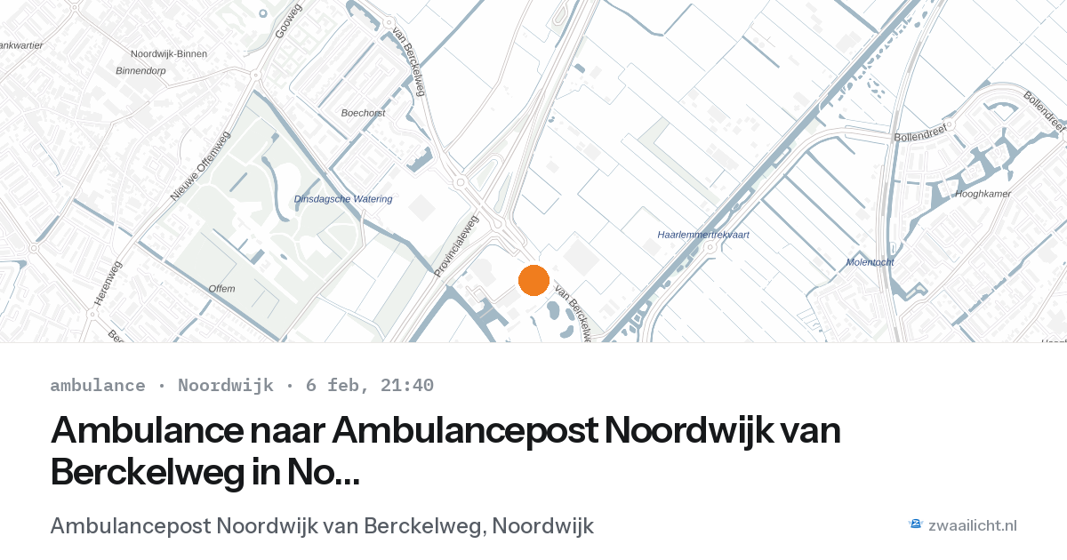 Ambulance naar Ambulancepost Noordwijk van Berckelweg in Noordwijk — 6 feb 2026