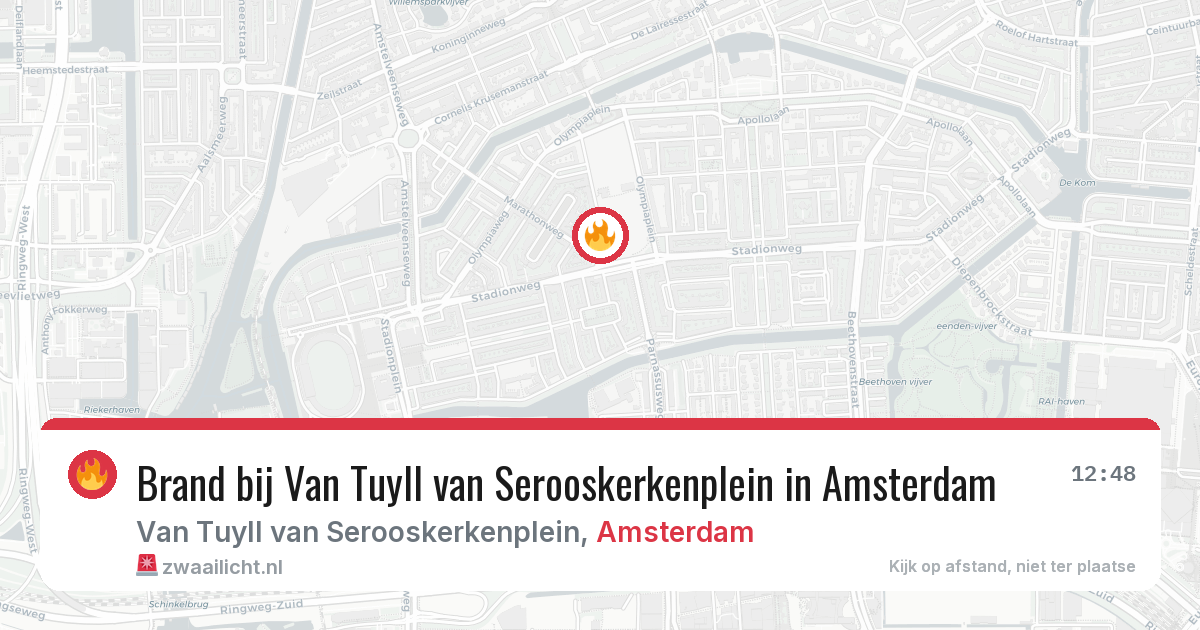 Brand bij Van Tuyll van Serooskerkenplein in Amsterdam — 3 aug 2026