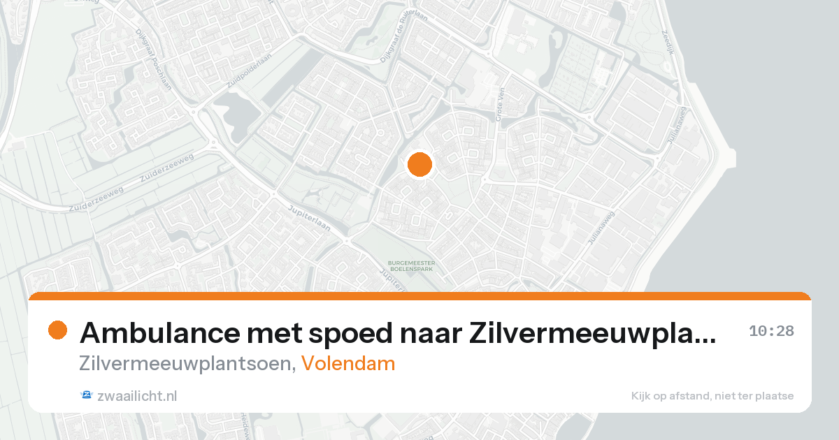 Ambulance met spoed naar Zilvermeeuwplantsoen in Volendam — 25 aug 2026