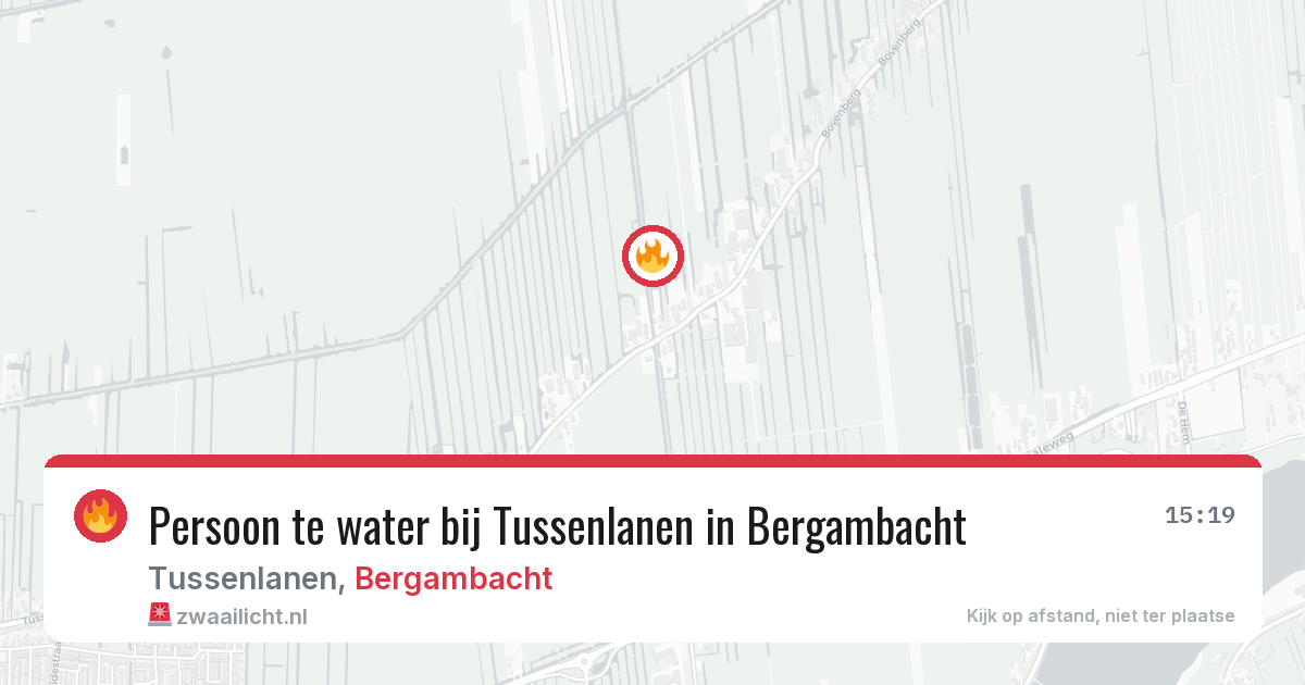 Persoon te water bij Tussenlanen in Bergambacht — 13 jun 2026