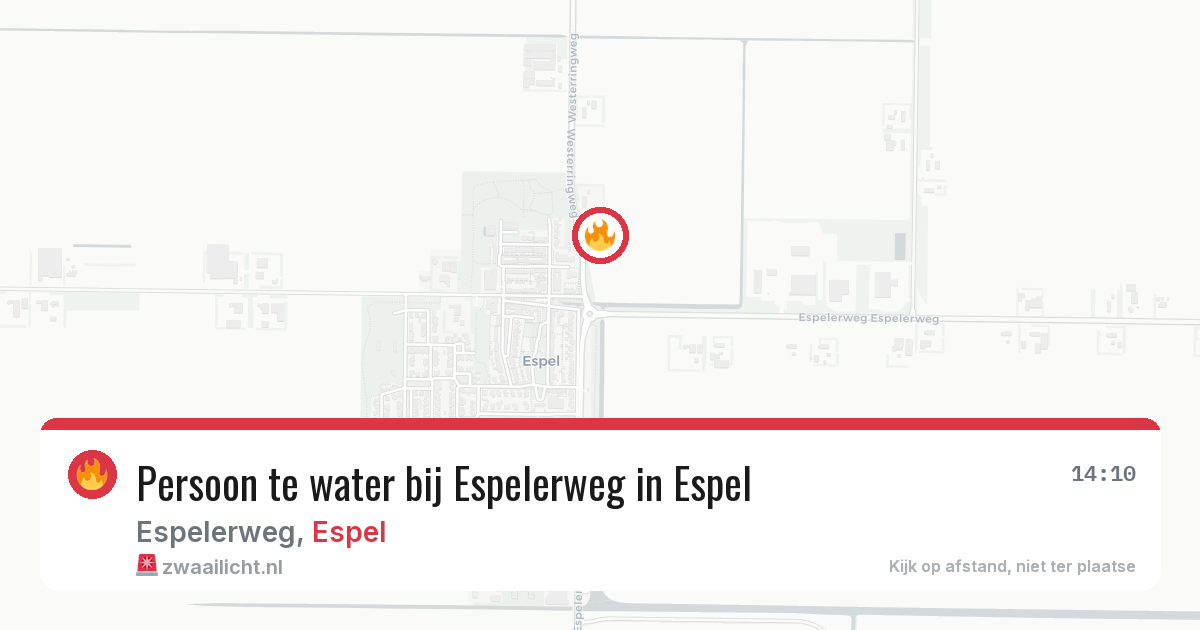 Persoon te water bij Espelerweg in Espel — 17 mrt 2026