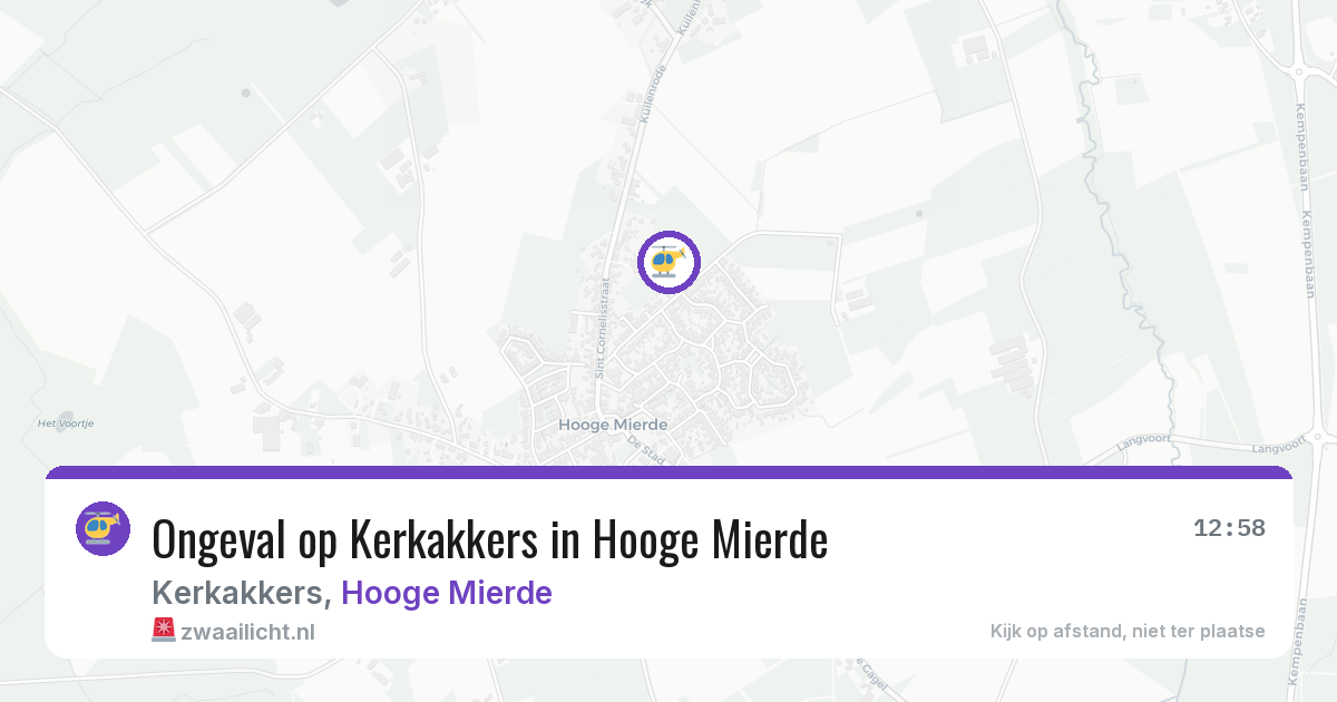 Ongeval op Kerkakkers in Hooge Mierde — 20 jun 2026