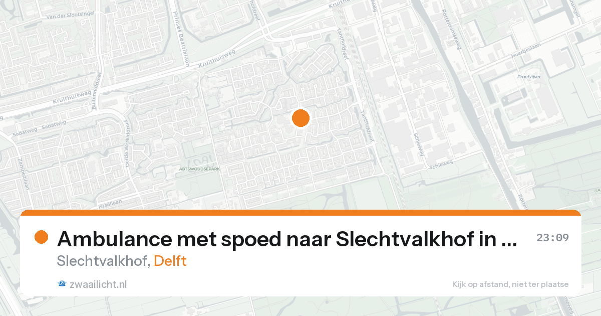 Ambulance met spoed naar Slechtvalkhof in Delft — 19 aug 2026