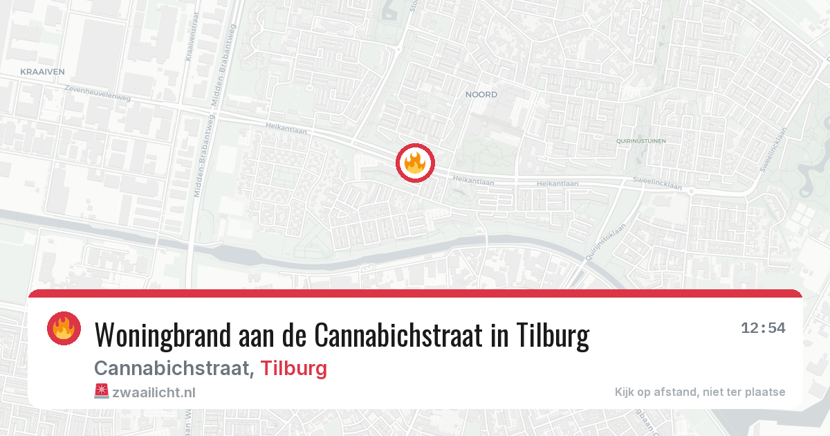Woningbrand aan de Cannabichstraat in Tilburg — 23 mei 2026