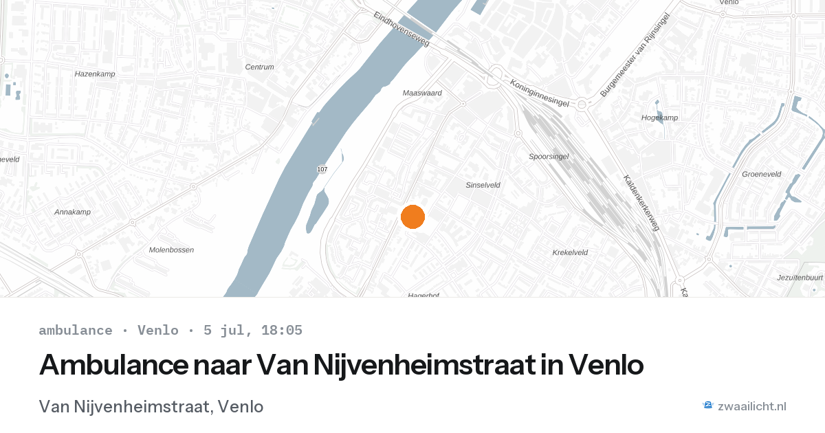 Ambulance naar Van Nijvenheimstraat in Venlo — 5 jul 2026
