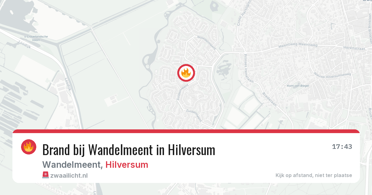 Brand bij Wandelmeent in Hilversum — 7 jul 2026