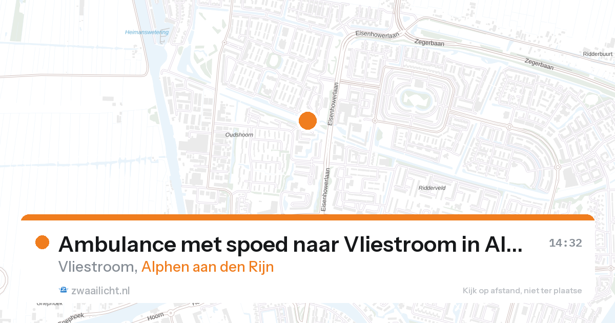 Ambulance met spoed naar Vliestroom in Alphen aan den Rijn — 26 aug 2026