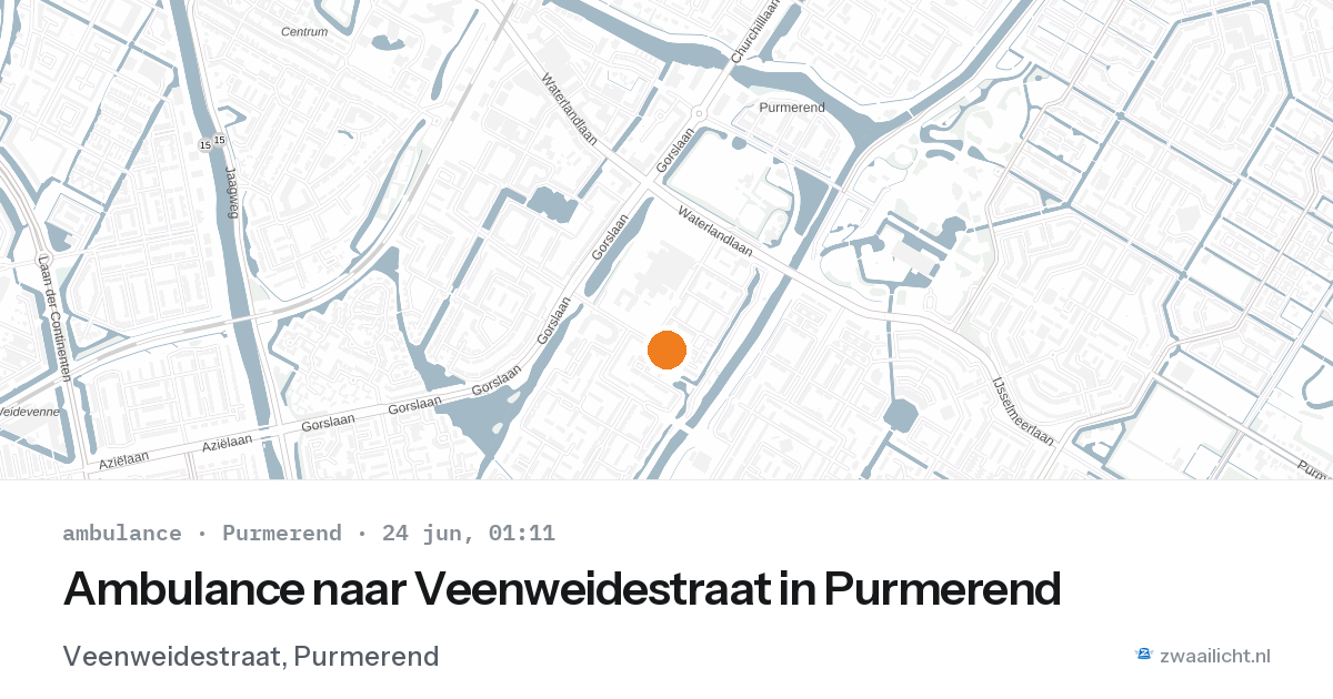 Ambulance naar Veenweidestraat in Purmerend — 23 jun 2026
