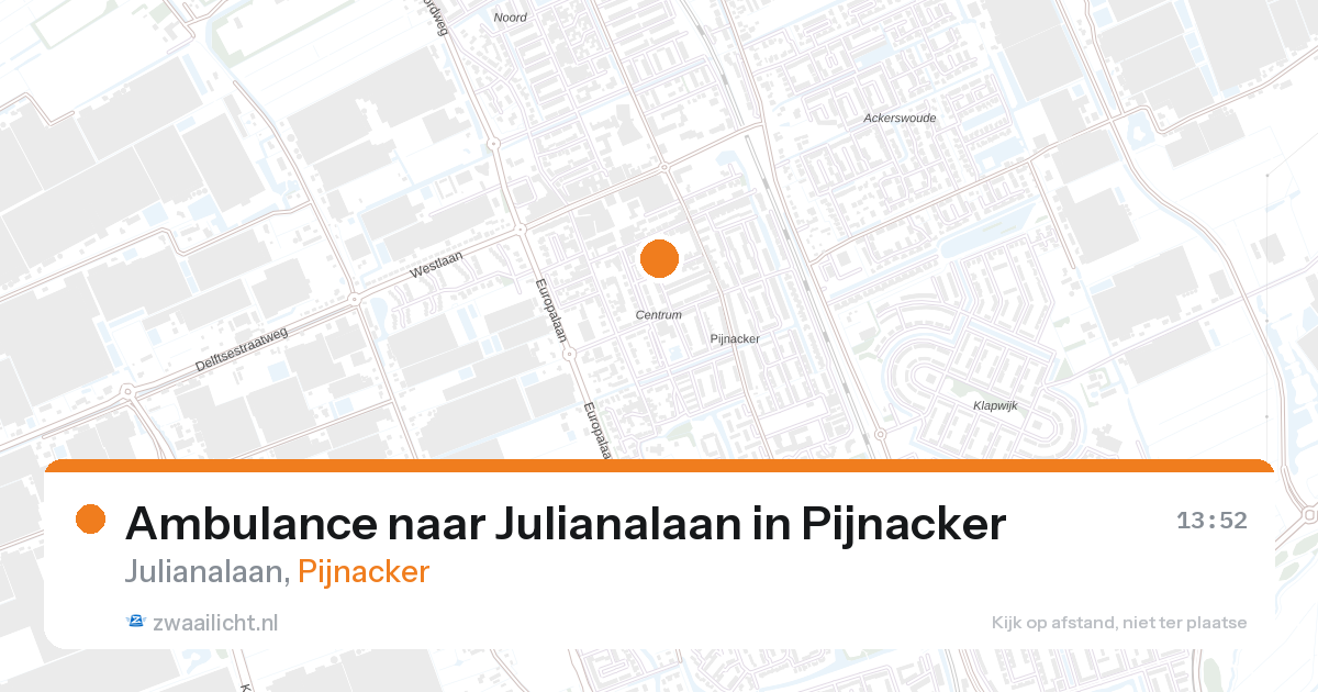 Ambulance naar Julianalaan in Pijnacker — 1 jul 2026