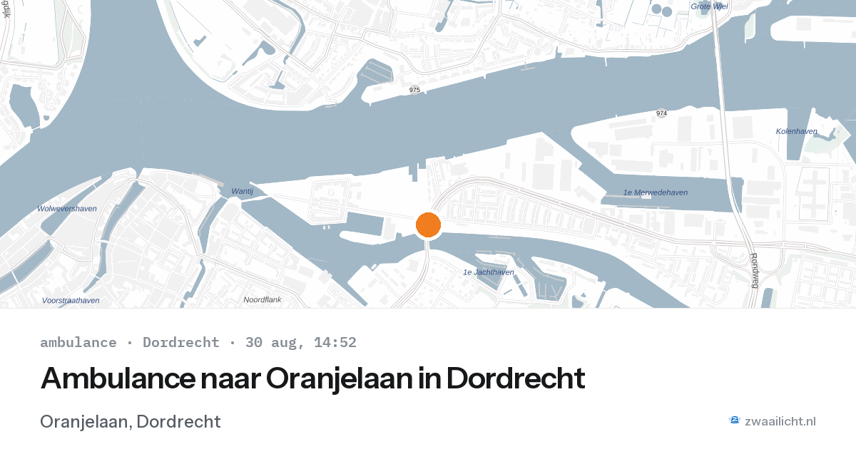 Ambulance naar Oranjelaan in Dordrecht — 30 aug 2026