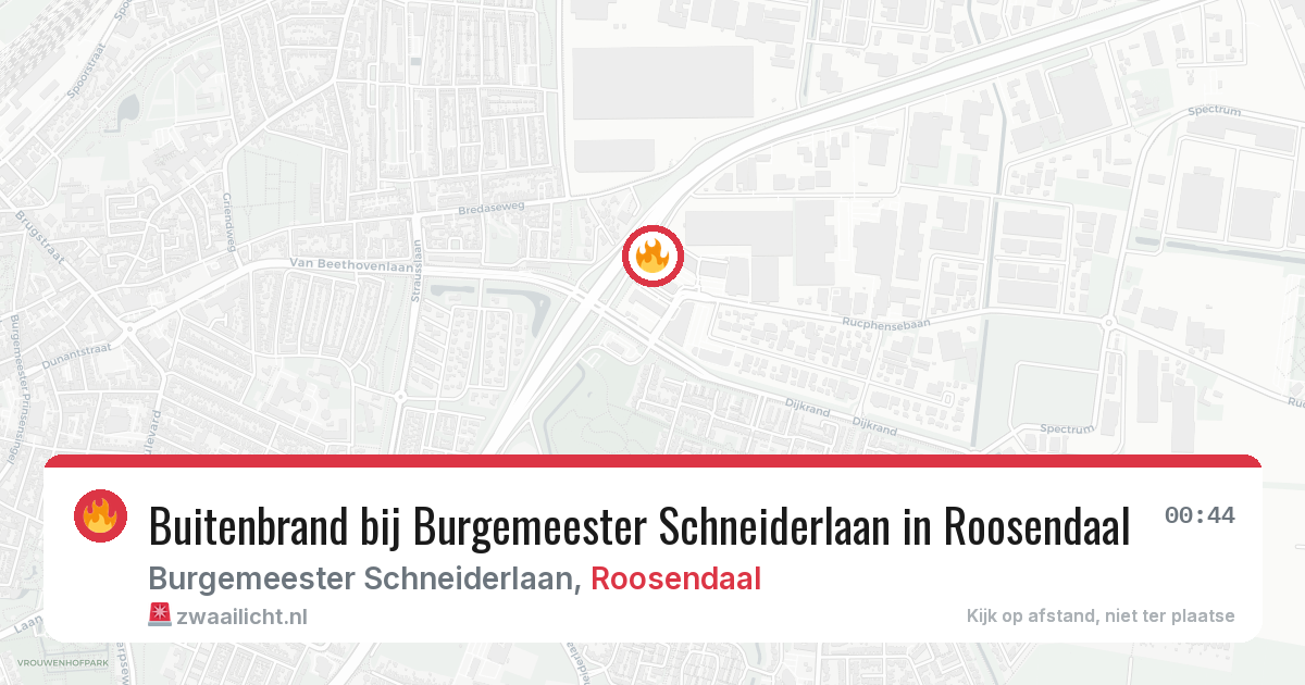 Buitenbrand bij Burgemeester Schneiderlaan in Roosendaal — 5 mei 2026
