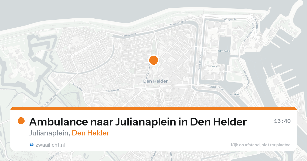 Ambulance naar Julianaplein in Den Helder — 20 aug 2026
