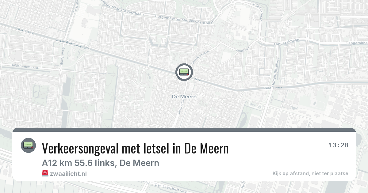 Verkeersongeval met letsel in De Meern — 8 mrt 2026