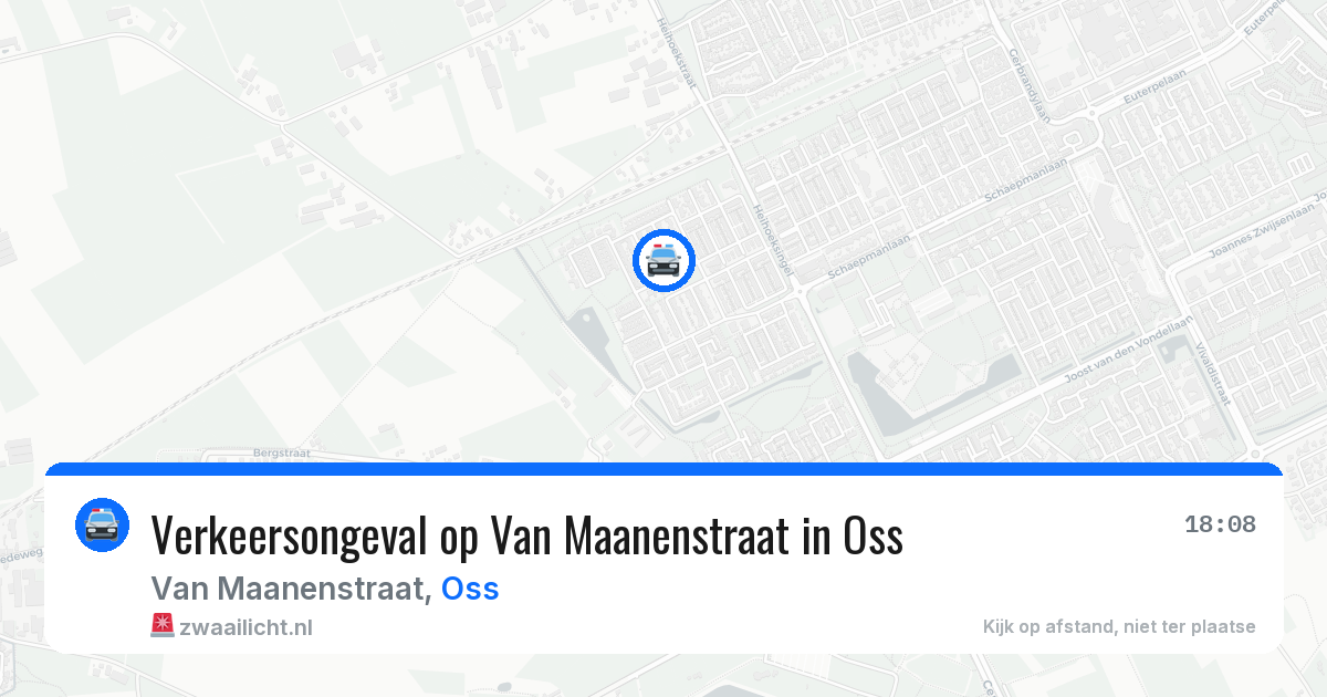Verkeersongeval op Van Maanenstraat in Oss — 7 aug 2026