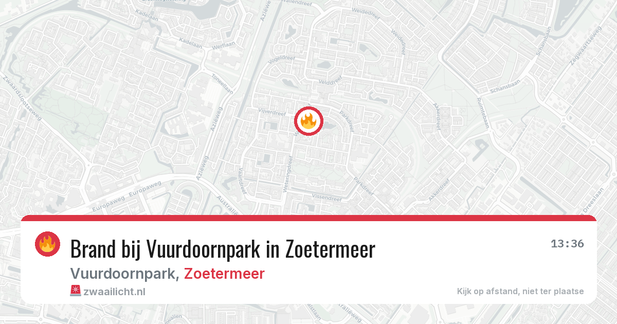 Brand bij Vuurdoornpark in Zoetermeer — 1 jun 2026
