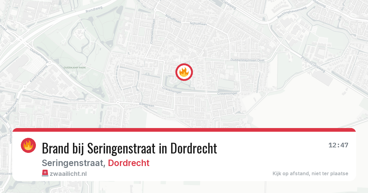 Brand bij Seringenstraat in Dordrecht — 16 mei 2026
