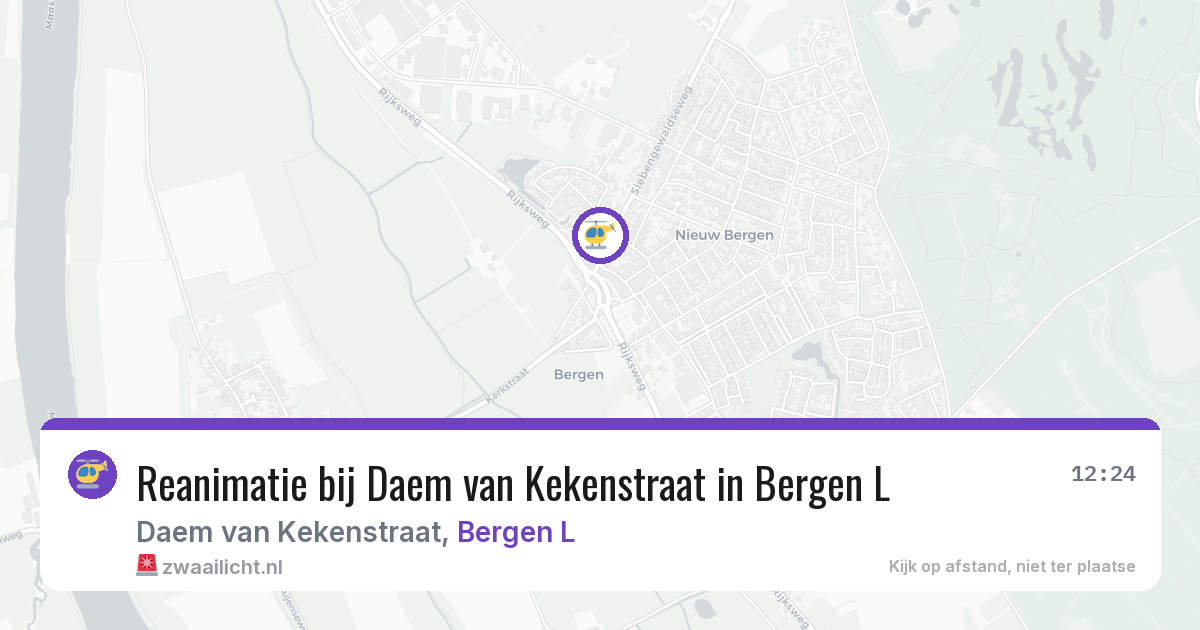 Reanimatie bij Daem van Kekenstraat in Bergen L — 22 jun 2026