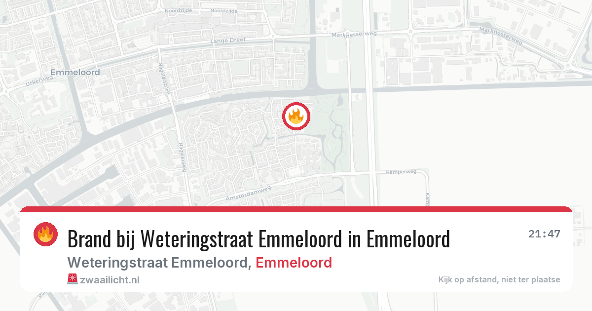 Brand bij Weteringstraat Emmeloord in Emmeloord — 24 jun 2026