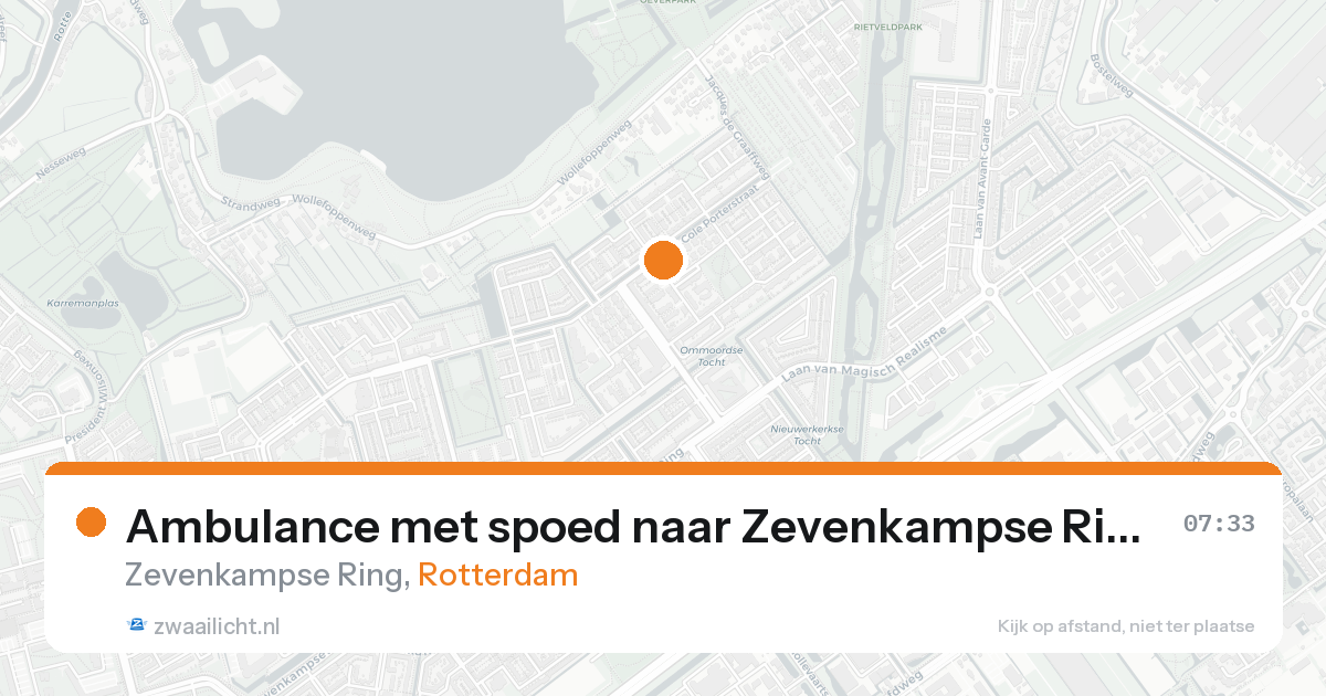 Ambulance met spoed naar Zevenkampse Ring in Rotterdam — 8 feb 2026