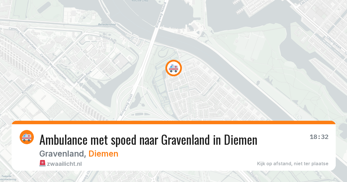 Ambulance met spoed naar Gravenland in Diemen — 20 jul 2026