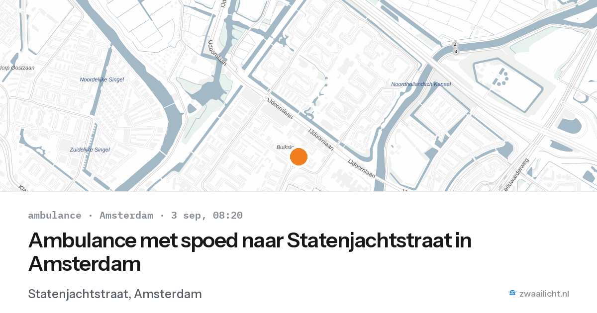 Ambulance met spoed naar Statenjachtstraat in Amsterdam — 3 sep 2026