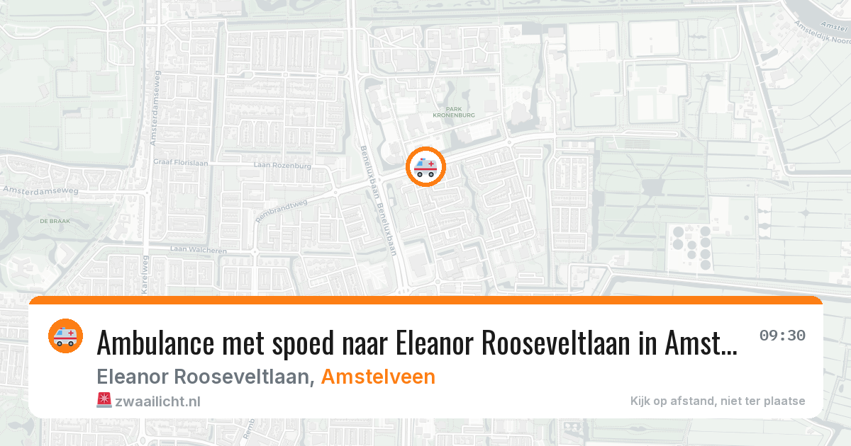 Ambulance met spoed naar Eleanor Rooseveltlaan in Amstelveen — 12 jun 2026