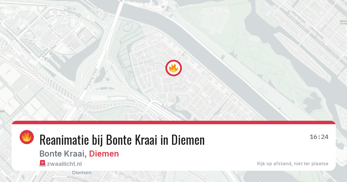 Reanimatie bij Bonte Kraai in Diemen — 7 jul 2026