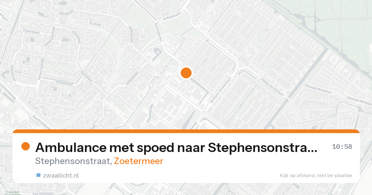 Ambulance met spoed naar Stephensonstraat in Zoetermeer — 26 aug 2026