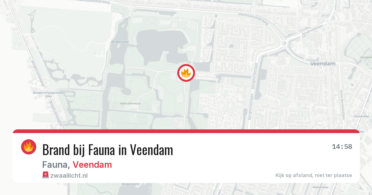 Brand bij Fauna in Veendam — 5 aug 2026