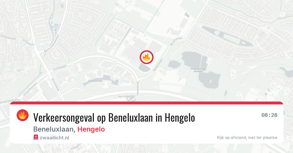 Verkeersongeval op Beneluxlaan in Hengelo — 21 mei 2026