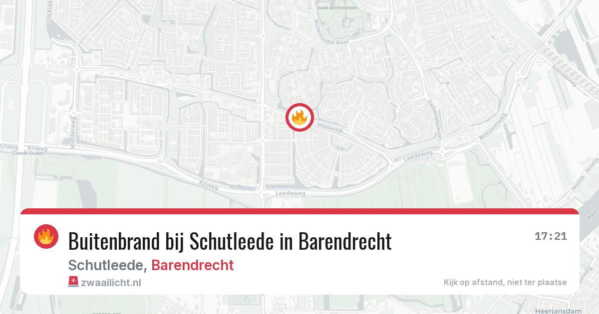Buitenbrand bij Schutleede in Barendrecht — 19 jun 2026