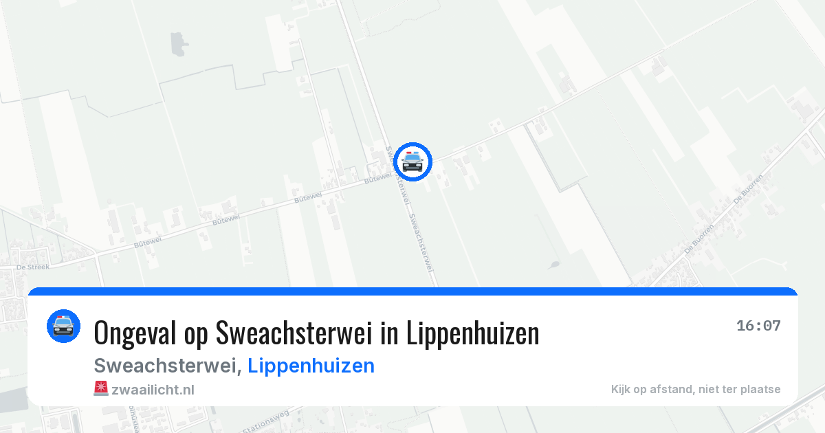 Ongeval op Sweachsterwei in Lippenhuizen — 1 mei 2026