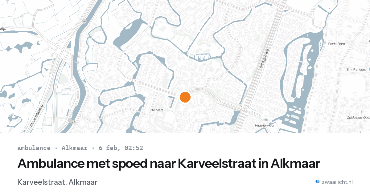 Ambulance met spoed naar Karveelstraat in Alkmaar — 6 feb 2026