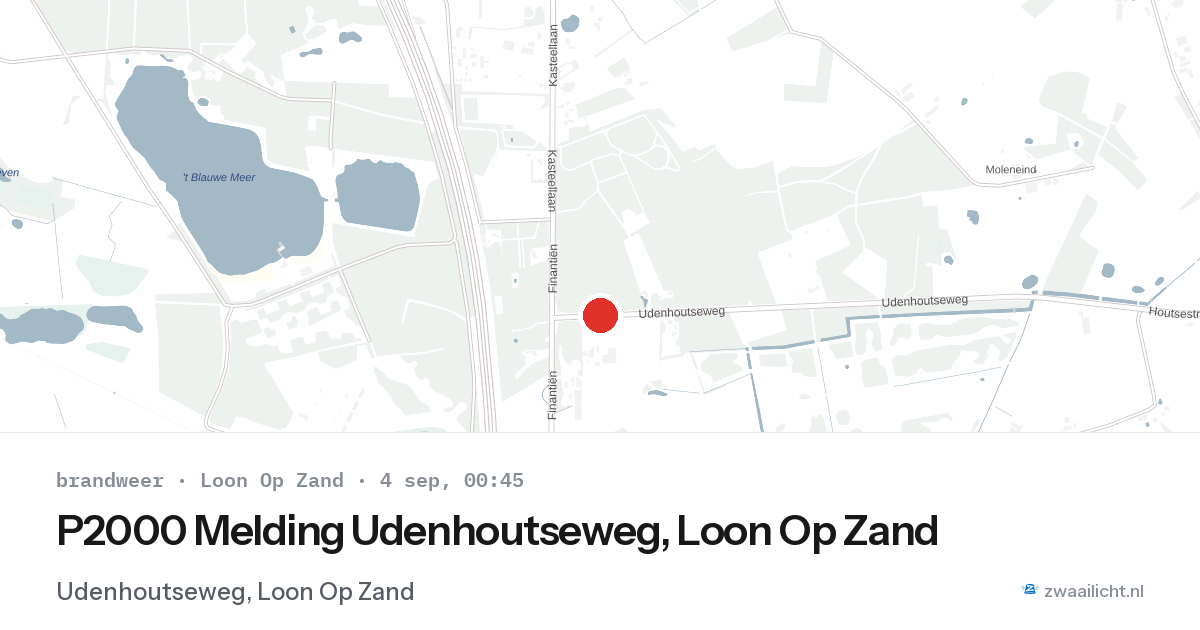 P2000 Melding Udenhoutseweg, Loon Op Zand — 3 sep 2026