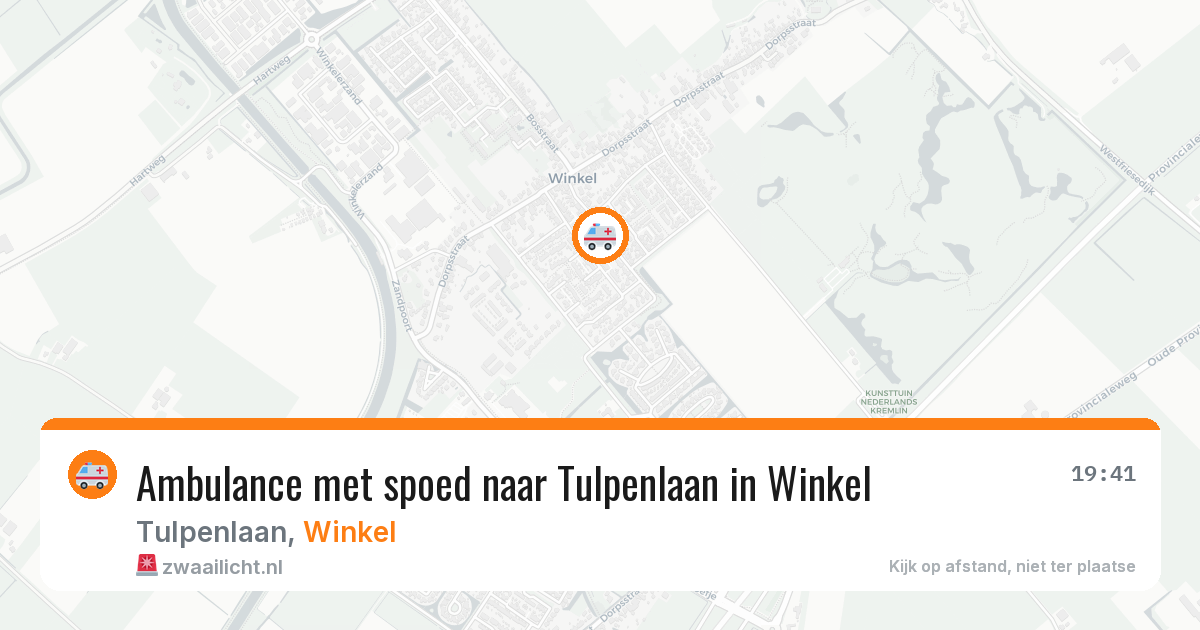 Ambulance met spoed naar Tulpenlaan in Winkel — 9 jul 2026