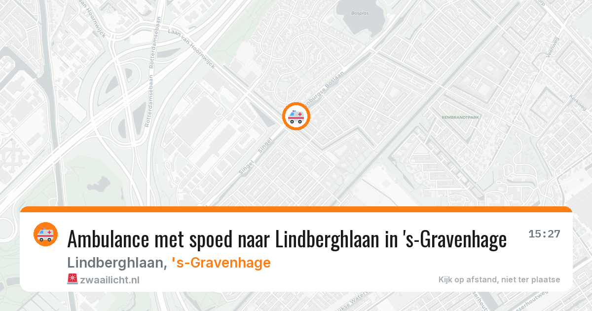 Ambulance met spoed naar Lindberghlaan in 's-Gravenhage — 31 jul 2026