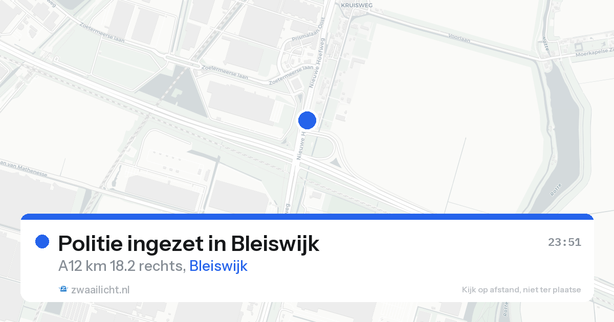 Politie ingezet in Bleiswijk — 20 aug 2026 | 🚨 Zwaailicht.nl