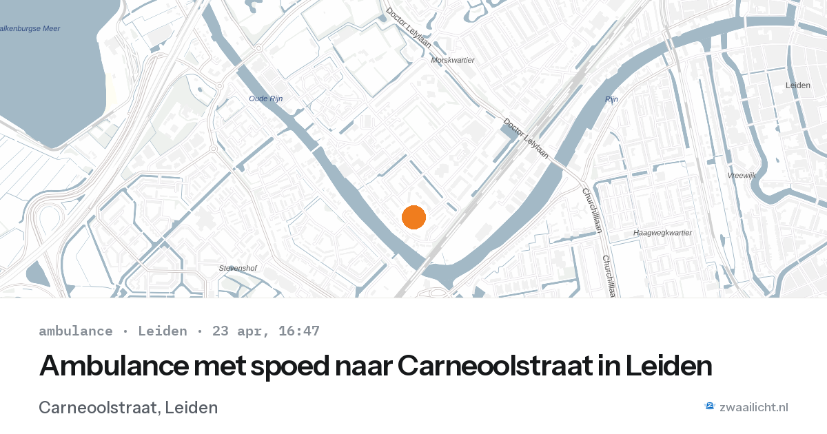 Ambulance met spoed naar Carneoolstraat in Leiden — 23 apr 2026