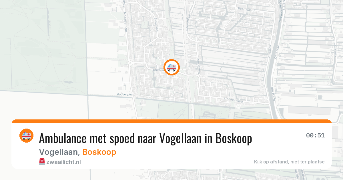 Ambulance met spoed naar Vogellaan in Boskoop — 7 jul 2026