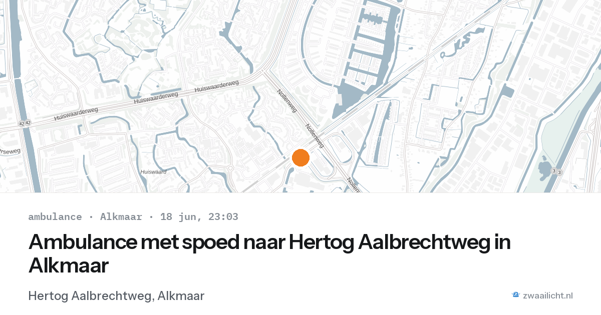 Ambulance met spoed naar Hertog Aalbrechtweg in Alkmaar — 18 jun 2026