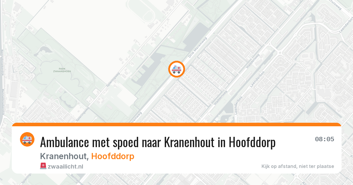Ambulance met spoed naar Kranenhout in Hoofddorp — 5 aug 2026