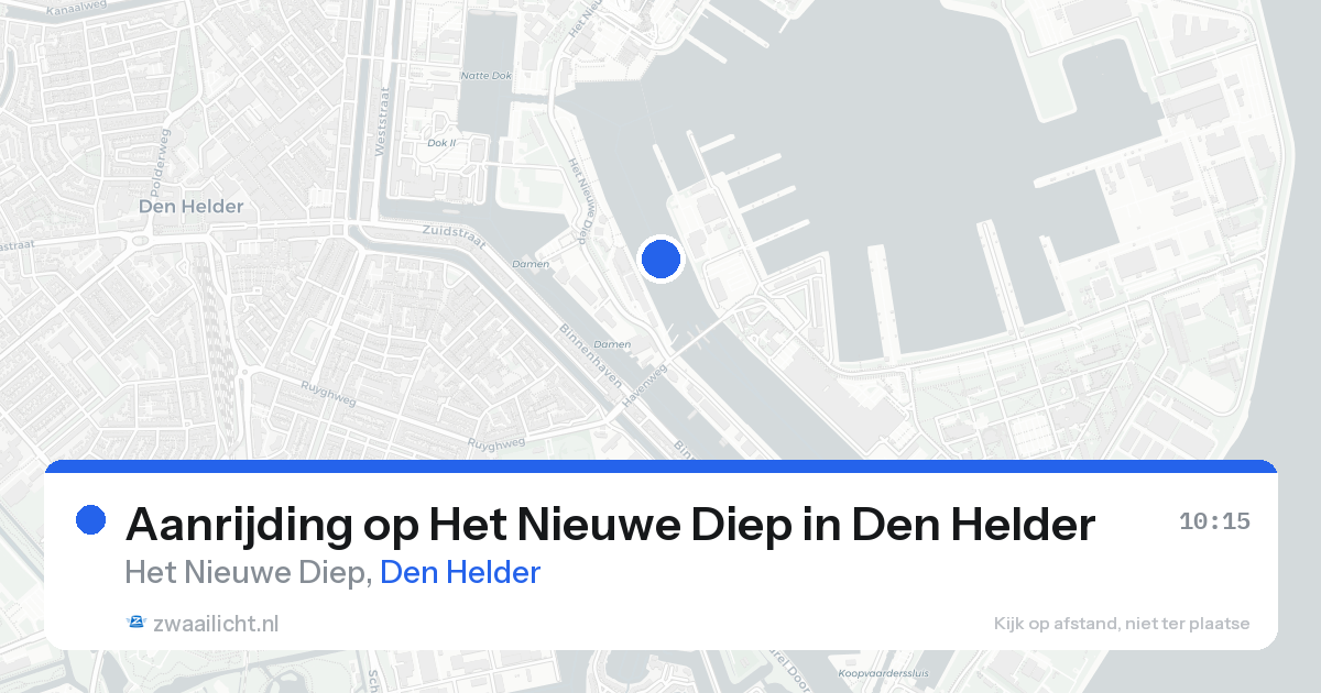 Aanrijding op Het Nieuwe Diep in Den Helder — 23 aug 2026