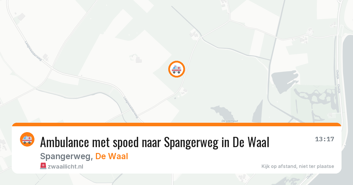 Ambulance met spoed naar Spangerweg in De Waal — 6 apr 2026
